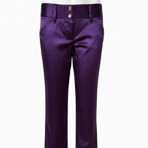 Dolce & Gabbana Purple Satin Pants IT42 | Made in Italy | Y2K Flare Trousers